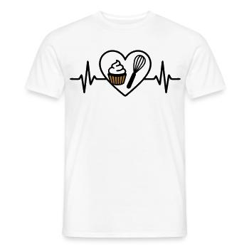 Patisserie Herz Schneebesen Dessert Süß - Männer T-Shirt - Weiß - Vorne - AI Model Male 178 dark (178cm)