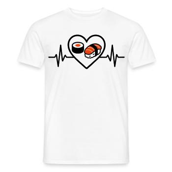 Sushi Herz Maki Lachs Japan Food Lover - Männer T-Shirt - Weiß - Vorne - AI Model Male 178 dark (178cm)