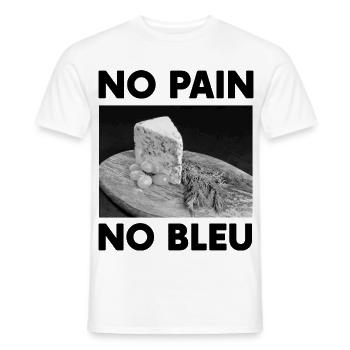 Cadeau Humour Fromage No Pain No Bleu d'Auvergne - T-shirt homme - blanc - Devant - AI Model Male 178 dark (178cm)