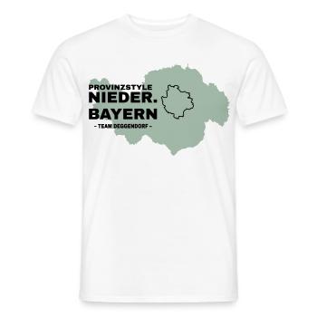 Basse-Bavière | DEGGENDORF - T-shirt homme - blanc - Devant - AI Model Male 178 dark (178cm)