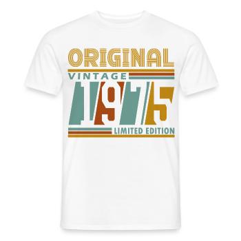 Original Retro Vintage 1975 Limited Edition 50 - Men's T-Shirt - white - Front - AI Model Male 178 dark (178cm)