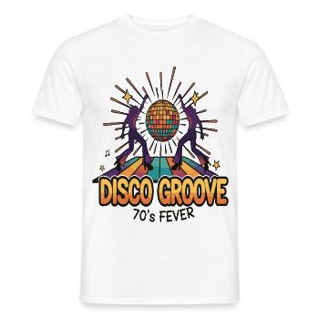 Disco Groove 70s Fever - Men's T-Shirt - white - Front - AI Model Male 178 dark (178cm)
