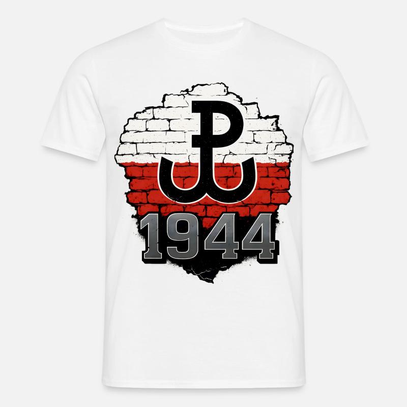 Polska Walcząca 1944 Wandgestaltung - Männer T-Shirt - Weiß