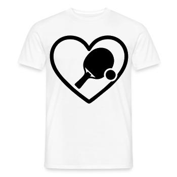 Heart + Ping-Pong – Table Tennis Passion - Men's T-Shirt - white - Front - AI Model Male 178 dark (178cm)