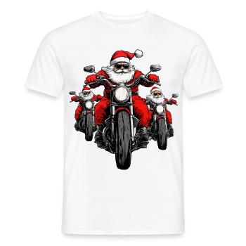 Motorcyclists Christmas - Men's T-Shirt - white - Front - AI Model Male 178 dark (178cm)