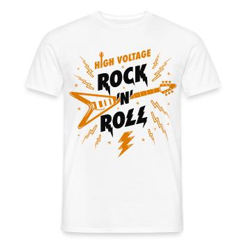 Hochspannungs-Rock'n'Roll-Gitarre - Männer T-Shirt - Weiß - Vorne - AI Model Male 178 dark (178cm)