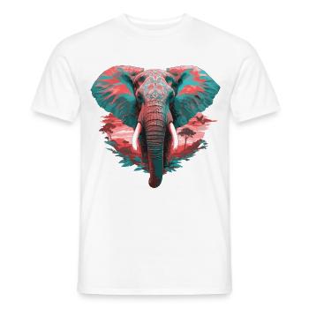 Elefant Afrika Safari Natur Wildnis Aquarell Kunst - Männer T-Shirt - Weiß - Vorne - AI Model Male 178 dark (178cm)