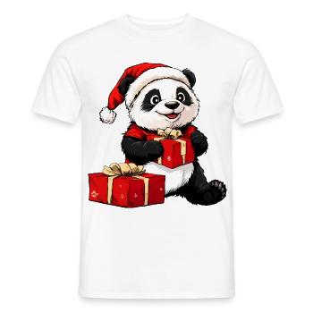 Panda Santa Claus - T-shirt homme - blanc - Devant - AI Model Male 178 dark (178cm)