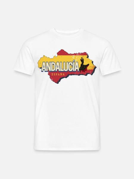 Andalusien Spanien Vintage Flamenco Souvenir - Männer T-Shirt - Weiß