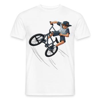 Freestyle BMX Street Artwork Trick Rider Street - Men's T-Shirt - white - Front - AI Model Male 178 dark (178cm)
