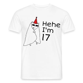 17 ans anniversaire - Cadeau 17e anniversaire - T-shirt homme - blanc - Devant - AI Model Male 178 dark (178cm)