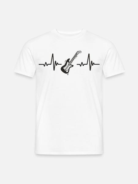 Elektrische Gitarre Rhythmusmusik Rock Herzsaiten - Männer T-Shirt - Weiß