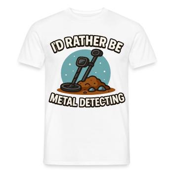 I'd Rather Be Metal Detecting Treasure Hunt - Men's T-Shirt - white - Front - AI Model Male 178 dark (178cm)