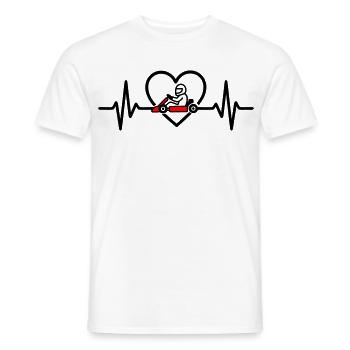 Herz Kart – Passion Racing - Men's T-Shirt - white - Front - AI Model Male 178 dark (178cm)