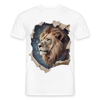Lion Vintage - T-shirt homme - blanc - Devant - AI Model Male 178 dark (178cm)