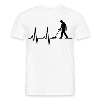 Heartbeat of Metal Detecting Enthusiast - Men's T-Shirt - white - Front - AI Model Male 178 dark (178cm)