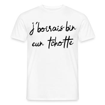 Ich würde bin eun tchotte trinken, humor chti du Nord - Männer T-Shirt - Weiß - Vorne - AI Model Male 178 dark (178cm)