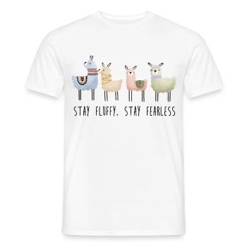 Reste duveteux, reste intrépide Alpaga - T-shirt homme - blanc - Devant - AI Model Male 178 dark (178cm)