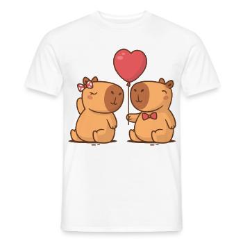 Capybara-Paar - Männer T-Shirt - Weiß - Vorne - AI Model Male 178 dark (178cm)