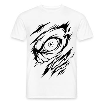 Couleurs des yeux de monstre bestial sélectionnables - T-shirt homme - blanc - Devant - AI Model Male 178 dark (178cm)