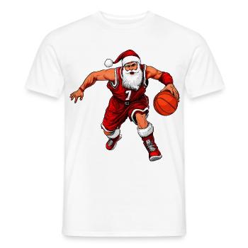 Basketball Players Christmas - Men's T-Shirt - white - Front - AI Model Male 178 dark (178cm)