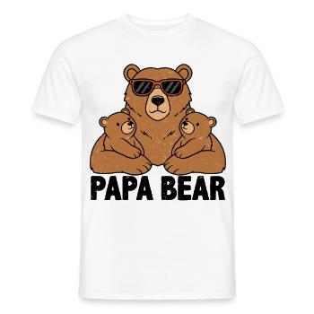 Papa Ours - T-shirt homme - blanc - Devant - AI Model Male 178 dark (178cm)