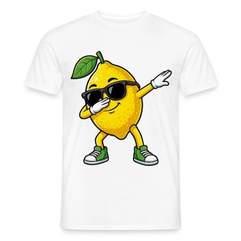 Dessin animé Dun Citron dans la pose Dab - T-shirt homme - blanc - Devant - AI Model Male 178 dark (178cm)