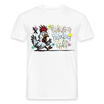 Je vais à Hendl Ce graffiti Denglisch Spruch - T-shirt homme - blanc - Devant - AI Model Male 178 dark (178cm)