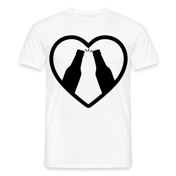 Heart Beer Bottles Cheers Gift - Men's T-Shirt - white - Front - AI Model Male 178 dark (178cm)