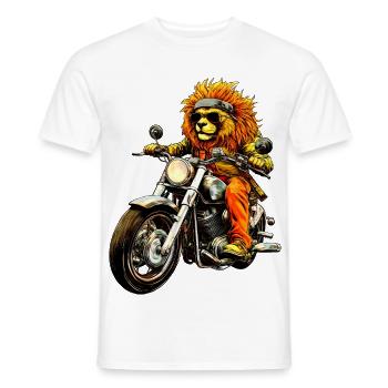 Lions motards - T-shirt homme - blanc - Devant - AI Model Male 178 dark (178cm)