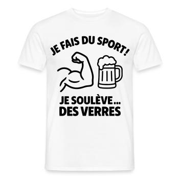 Ich treibe Sport, hebe Brille, mache Humor - Männer T-Shirt - Weiß - Vorne - AI Model Male 178 dark (178cm)