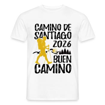 Buen Camino 2026 | Way of St. James, Pilgrims, Santiago - Men's T-Shirt - white - Front - AI Model Male 178 dark (178cm)