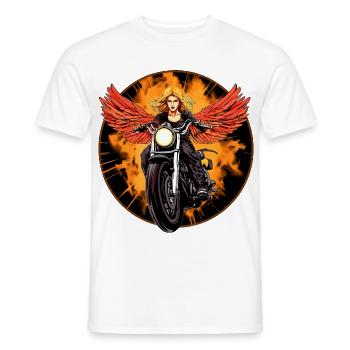 Engel Moto / Motard Engel - T-shirt homme - blanc - Devant - AI Model Male 178 dark (178cm)