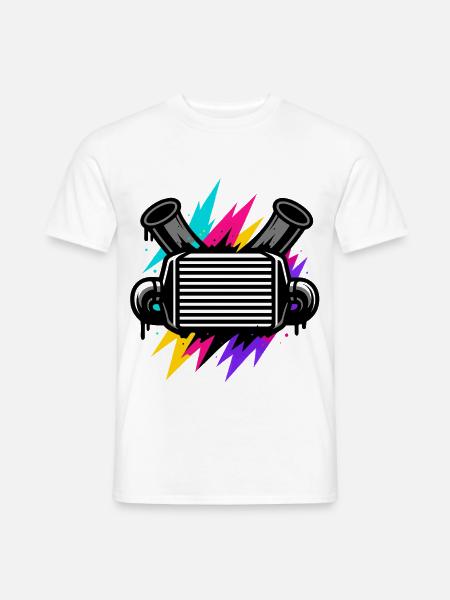 Neon Auto Sound, Tuning Rahmen, Fahrername - Männer T-Shirt - Weiß