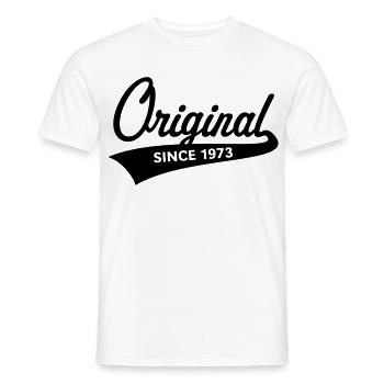 Original Since 1973 (year of birth, birthday / B) - Men's T-Shirt - white - Front - AI Model Male 178 dark (178cm)