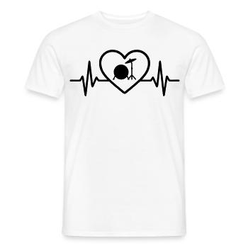 Heart Drums Bass Drum Cymbals - Men's T-Shirt - white - Front - AI Model Male 178 dark (178cm)