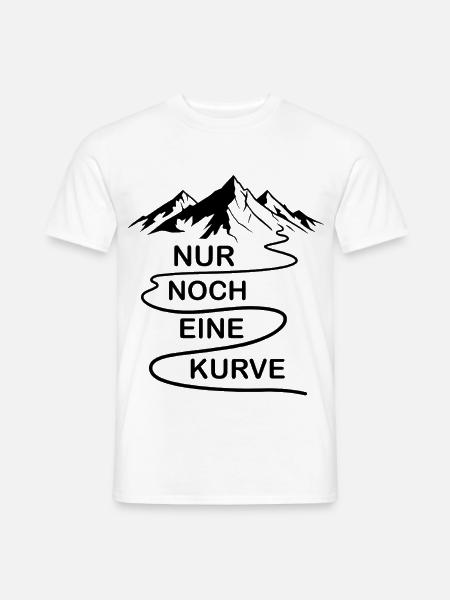 Nur noch eine Kurve lustige Berg und Alpen Sprüche - Männer T-Shirt - Weiß