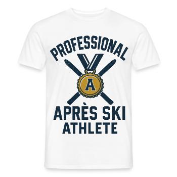 Professional Après Ski Athlete Winter Sports - Men's T-Shirt - white - Front - AI Model Male 178 dark (178cm)