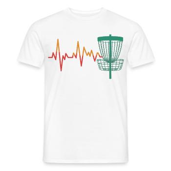 Heartbeat DiscGolf Motif - Men's T-Shirt - white - Front - AI Model Male 178 dark (178cm)