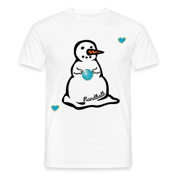Winter Handball Kids Snowman - Men's T-Shirt - white - Front - AI Model Male 178 dark (178cm)