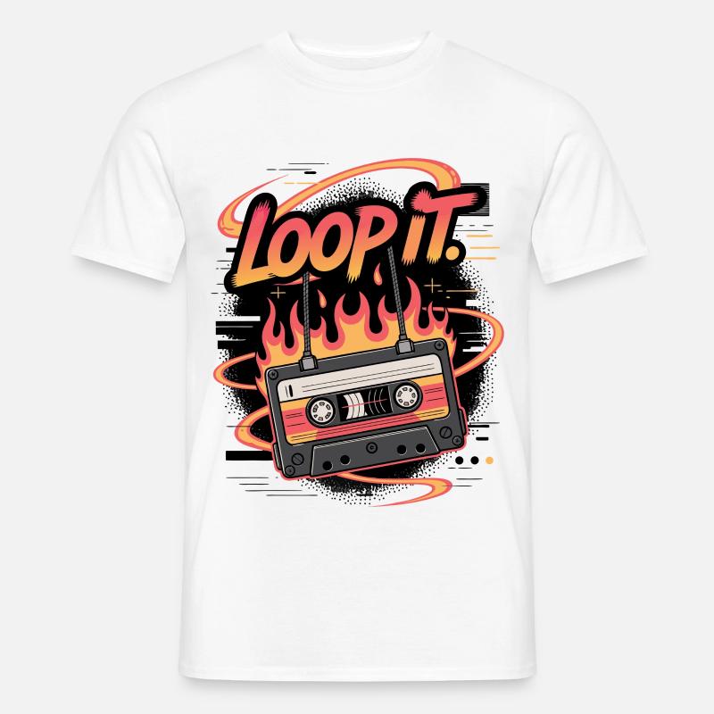 Retro Kassette Loop It Musikdesign - Männer T-Shirt - Weiß
