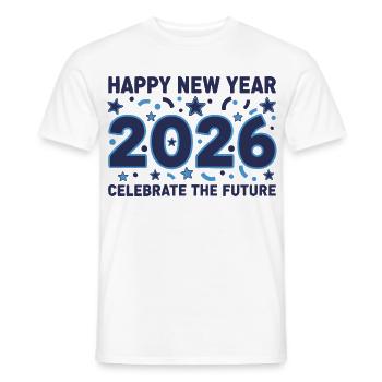 Happy New Year 2026 Celebrate Future - Men's T-Shirt - white - Front - AI Model Male 178 dark (178cm)