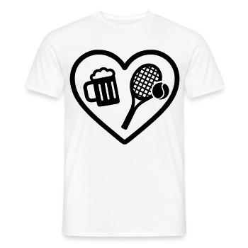 Heart Tennis Beer - Men's T-Shirt - white - Front - AI Model Male 178 dark (178cm)