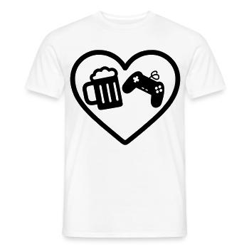 Heart Gaming Bier - Männer T-Shirt - Weiß - Vorne - AI Model Male 178 dark (178cm)