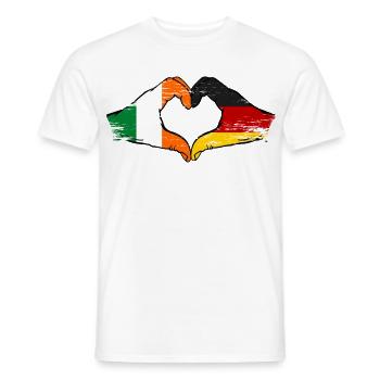 Ireland Germany Flag Hands Heart Shape - Men's T-Shirt - white - Front - AI Model Male 178 dark (178cm)