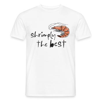 Crevettes, le meilleur – Jeu de mots avec des crevettes gribouillées - T-shirt homme - blanc - Devant - AI Model Male 178 dark (178cm)