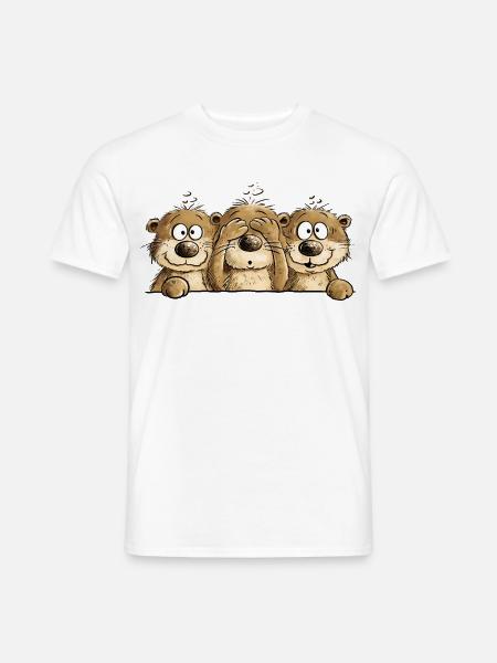 Drei Drollige Otter I Seeotter Cartoon - Männer T-Shirt - Weiß