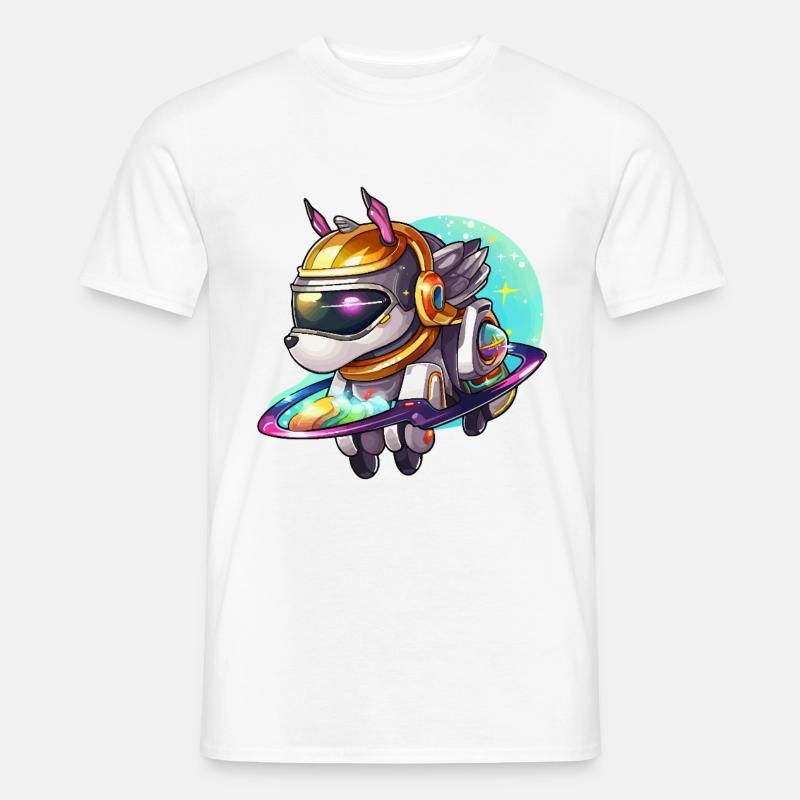 Rumhund på hoverboard - Mænd T-shirt - hvid