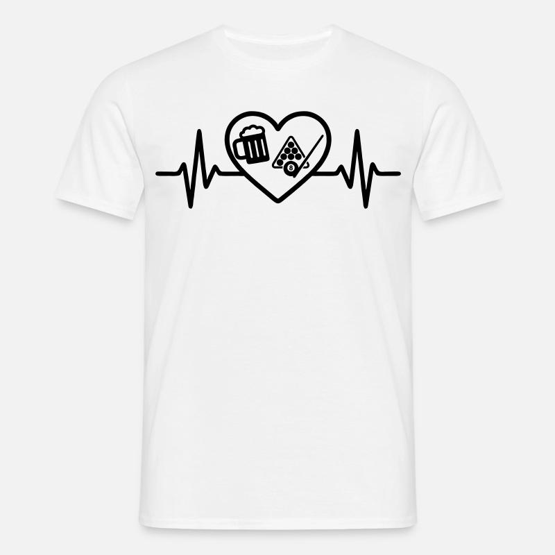 Herz Billard Bier - Männer T-Shirt - Weiß