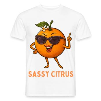 Sassy Citrus mit Sonnenbrille - Männer T-Shirt - Weiß - Vorne - AI Model Male 178 dark (178cm)